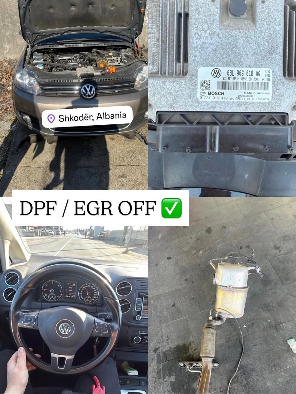 Punë e përfunduar DPF dhe EGR në një Volkswagen